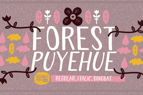 Forest Puyehue handmade font 