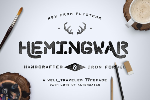 Hemingwar is a sturdy hand-lettered font family