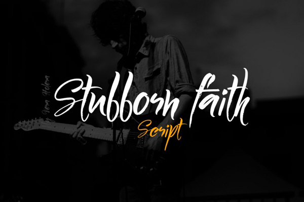 Stubborn Faith is a wayward script font