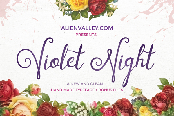 Violet Night, a fresh script typeface
