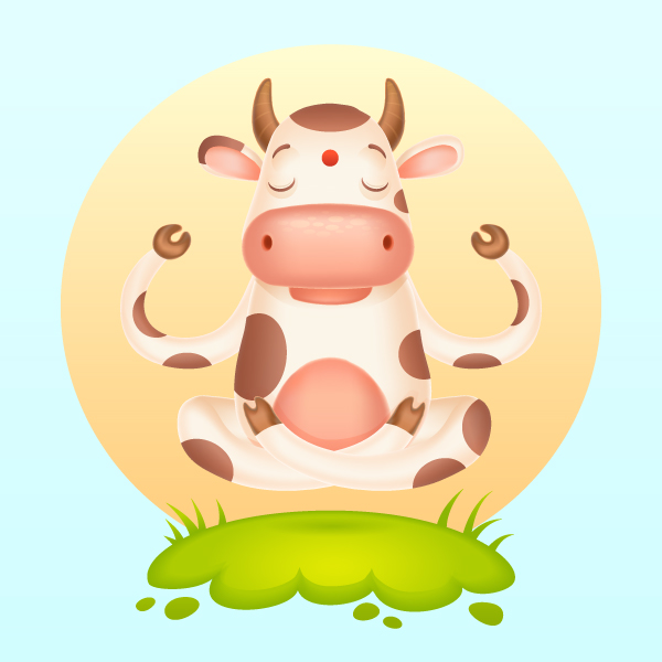 How to Create a Meditating Cartoon Cow in Adobe Illustrator
