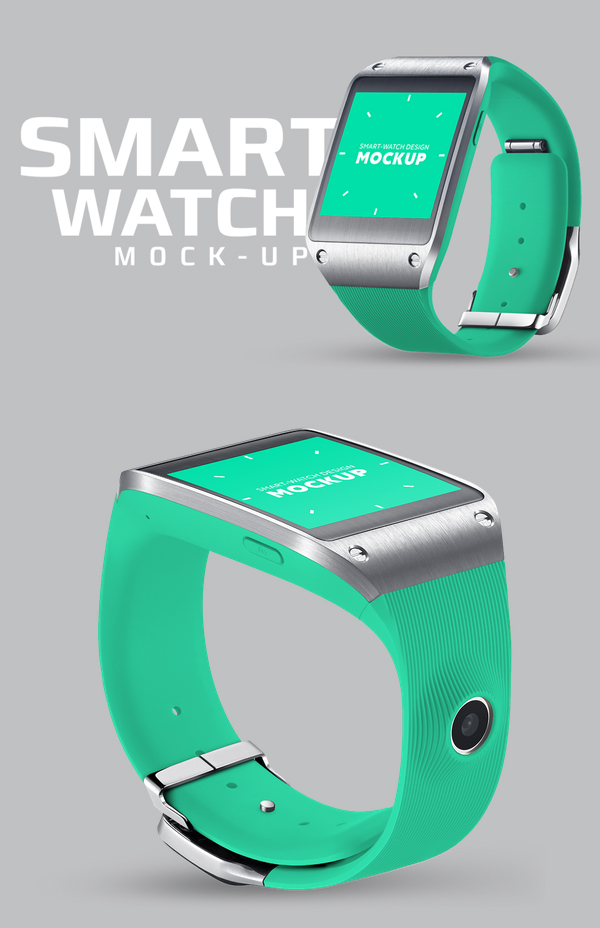 Square smart watch mockup, based on Samsung Galaxy Gear