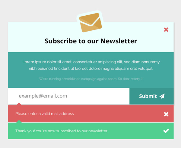 Newsletter Subscription Form Mockup