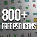 Post thumbnail of Free PSD Icons: 800+ Icons for Designers