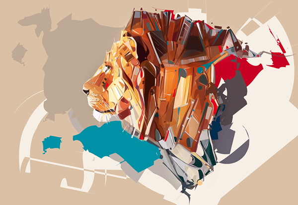 Lion Image Designed in Adobe Illustrator