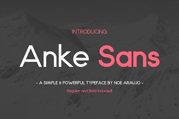 Anke is a geometric, simple yet legible Sans Serif typeface