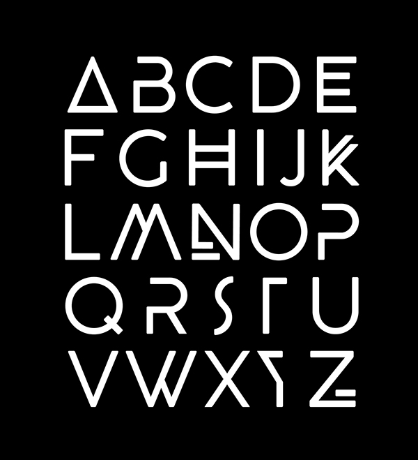 Beyno font letters