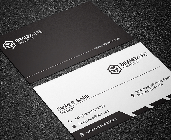 Simple Black & White Business Card