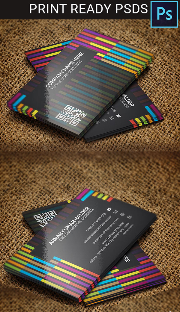 Colorful Line Style Business Card