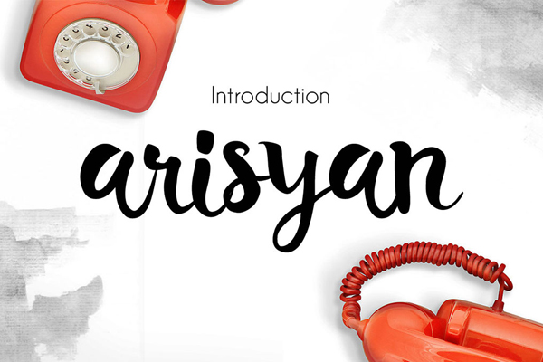 Arisyan Script is a hand made painted typeface with a customible style