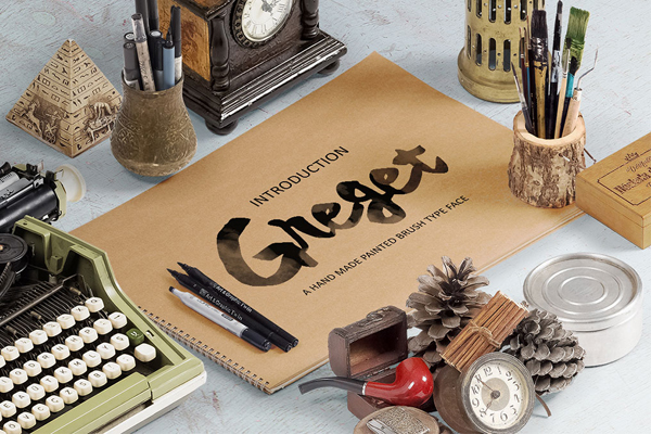 Greget Typeface is a hand made painted typeface with a customible style