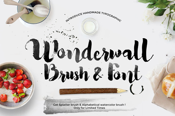 Wonderwall Font & Alphabetical Brush