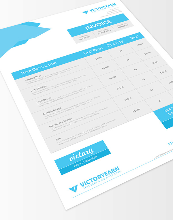 Free Download Invoice Template (PSD)