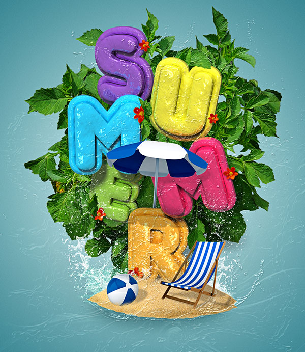 How to Create a Colorful, Summery 3D Text Effect in Adobe Photoshop
