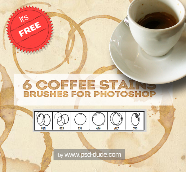 Coffee Cup Stain Brushes For Photoshop