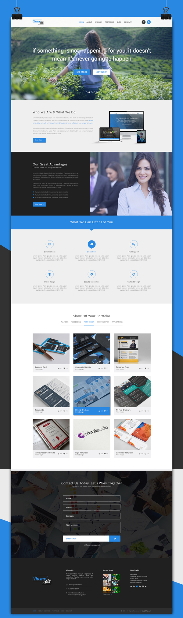 Themepie - Free One Page PSD Web Template