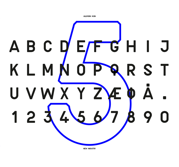 New Industry font letters