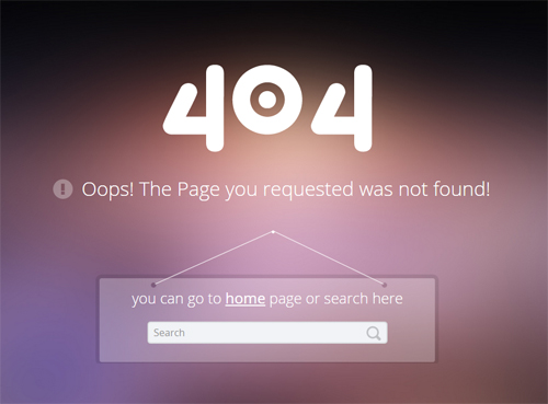 Free 404 Error Page PSD Template