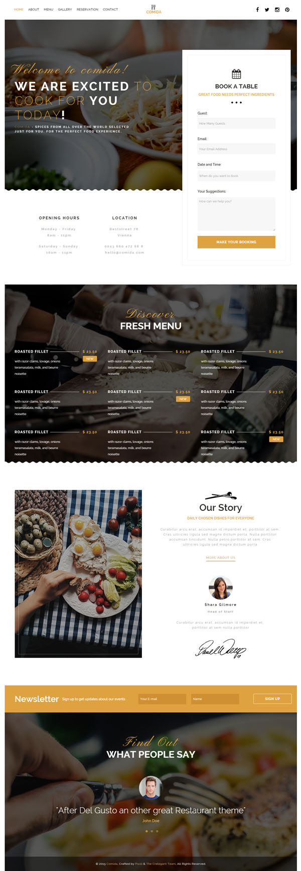 Comida - A Responsive Restaurant HTML Template