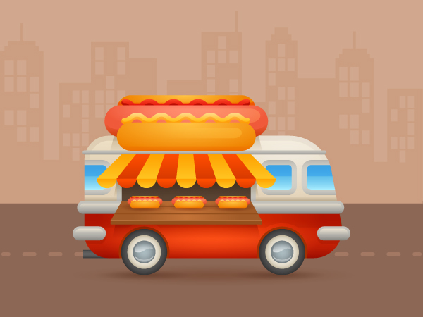 Create a Colorful Cartoon Hot-Dog Van in Adobe Illustrator