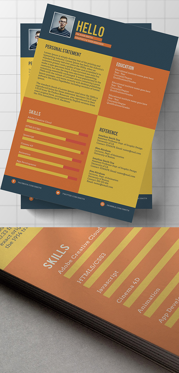 Free Flat Style Resume Template