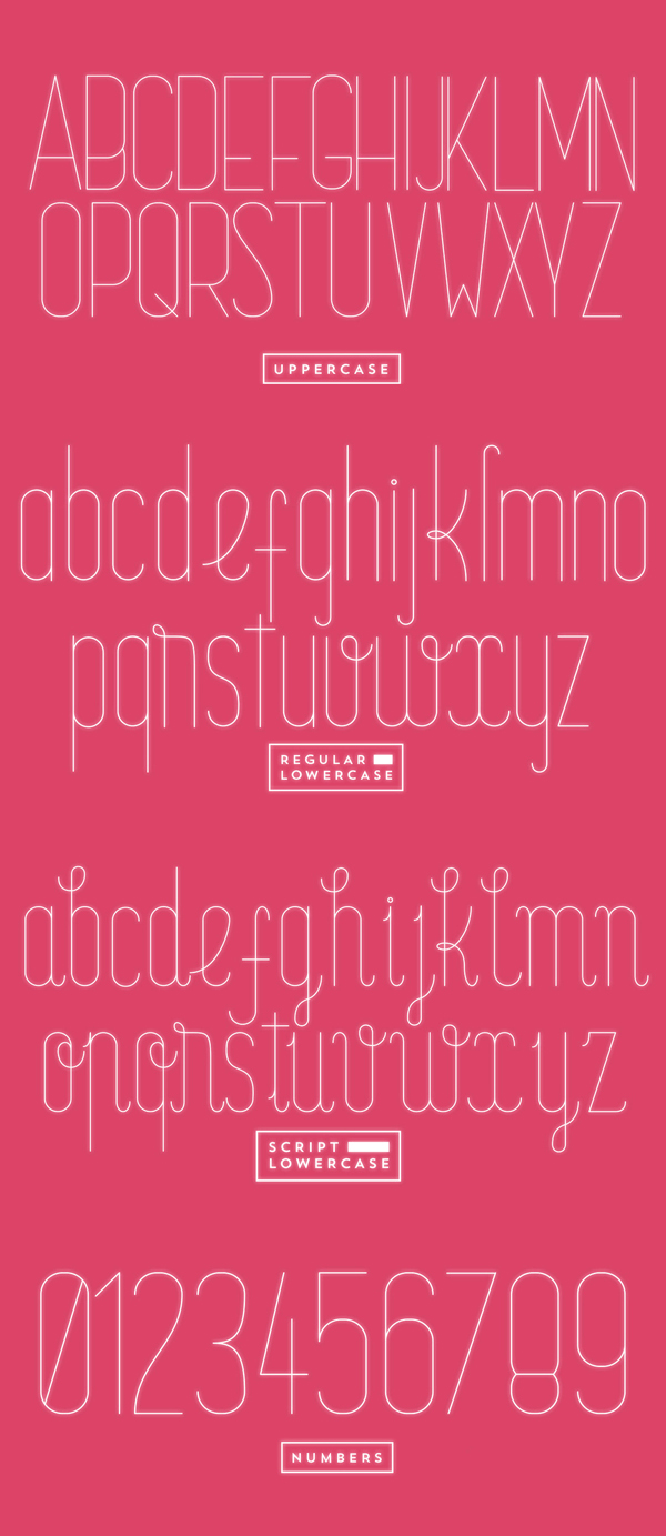 Arcadia Font Letters and Numbers