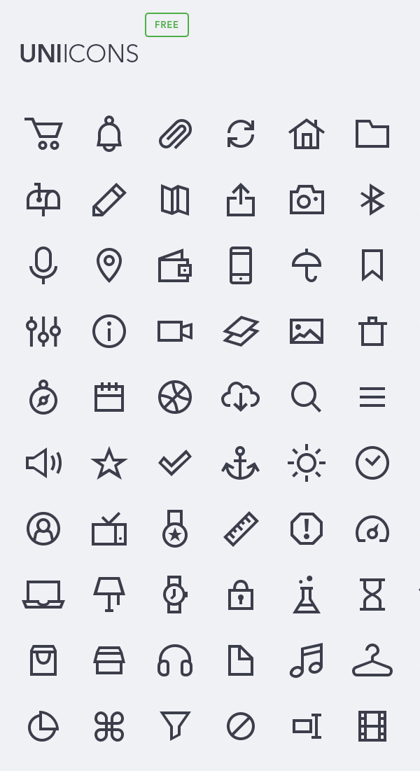 Uniicons Line Icons (PSD) - 200 Icons
