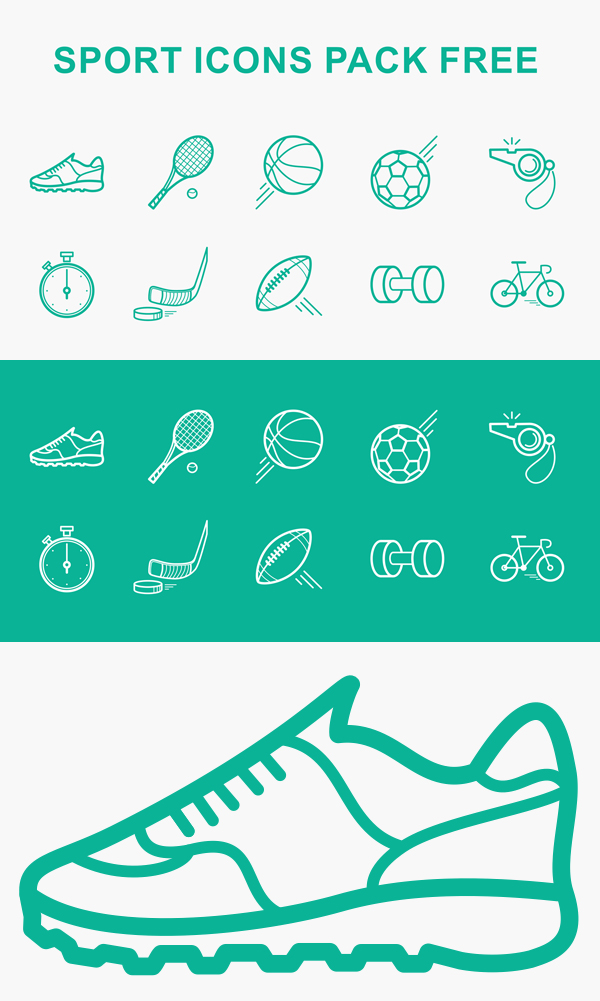 Free Sports Line Icons Pack (EPS) - 10 Icons
