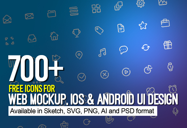 700+ Free Icons for Web, iOS and Android UI Design