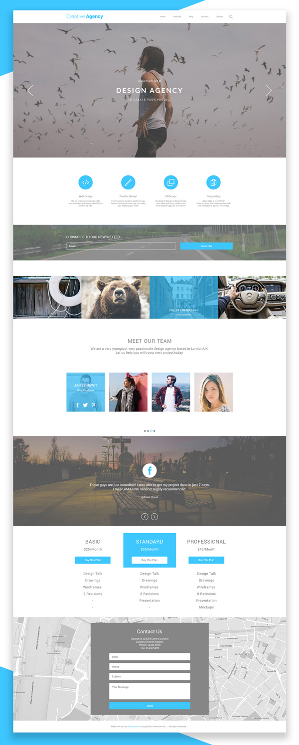 Free Creative Agency One Page PSD Template