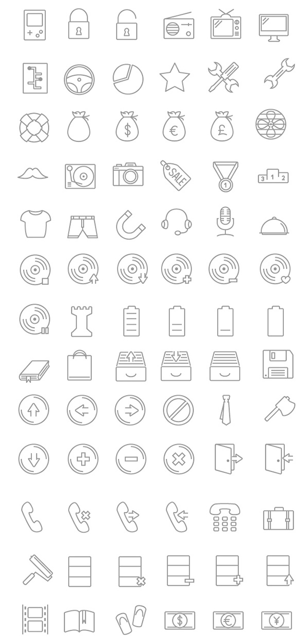 450+ Free Simple Oultine Icons by Nishanth kunder