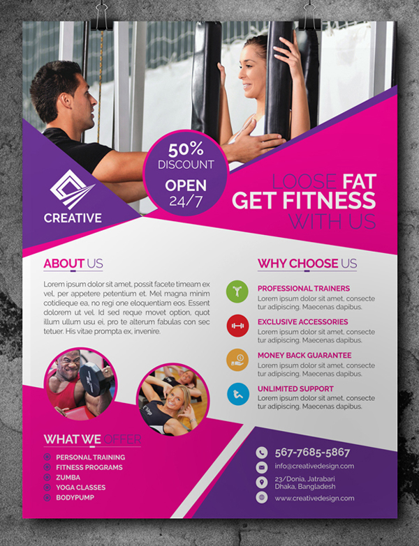 Free Fitness/Gym Flyer Template PSD