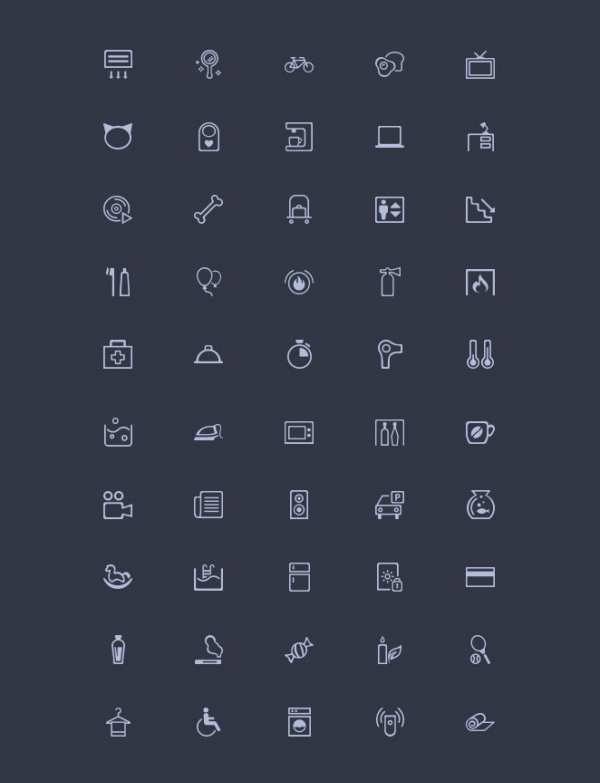 Amenities – 50 misc PSD icons
