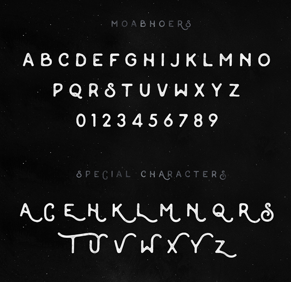 Moabhoers Font Letters and Numbers