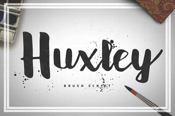 Huxley Brush Script is a hand lettered script