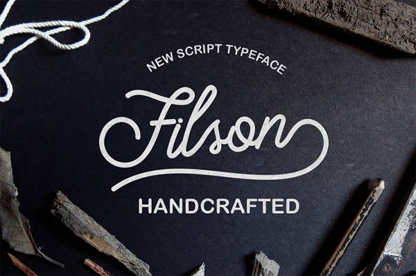 Filson Script hand drawn typeface with many extras