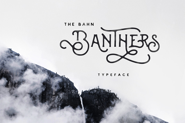 Banthers is handmade modern vintage mono-line display typefaces