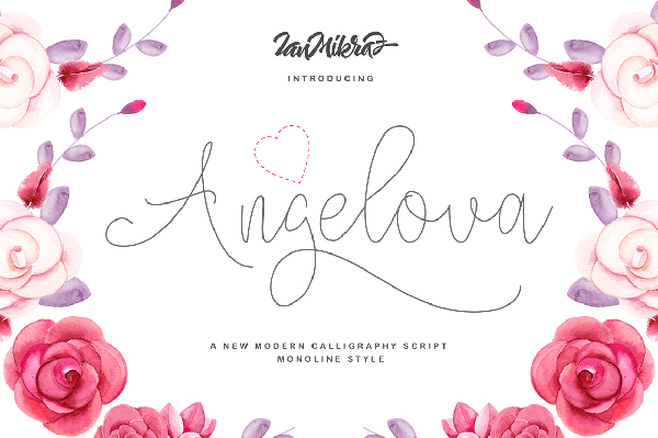 Angelova is a hand drawn script font