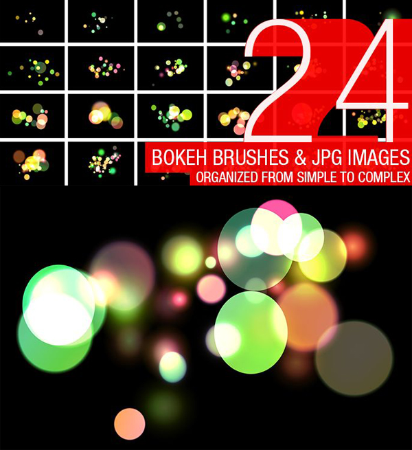 Free Abstract Bokeh Brushes (24 Brushes)