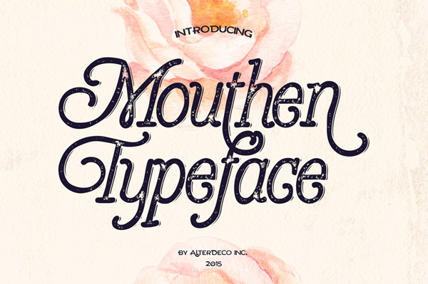 Mouthen typeface, is a rough handlettered style font