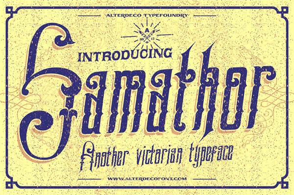 Samathor is a victorian vintage style typeface