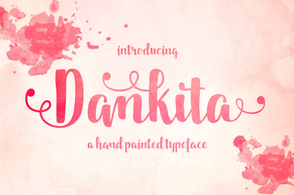 Dankita is a beautiful hand painted script