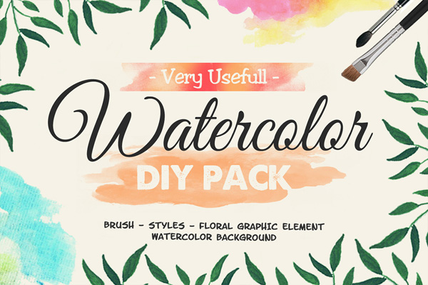 Watercolor DIY Pack is the great watercolor pack