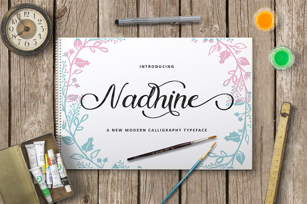 Nadhine Script is a new handwritten stylish copperplate calligraphy fonts