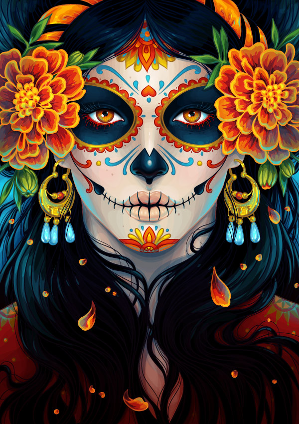 How to Create a Vibrant Day of the Dead Portrait in Adobe Illustrator