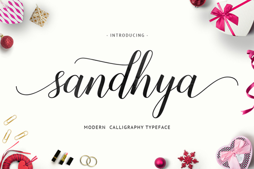 Sandhya Script - a fresh new and modern script with decorative characters