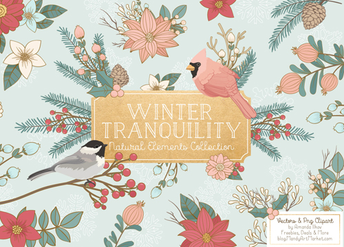 Pretty and rustic, this collection of winter foliage and birds