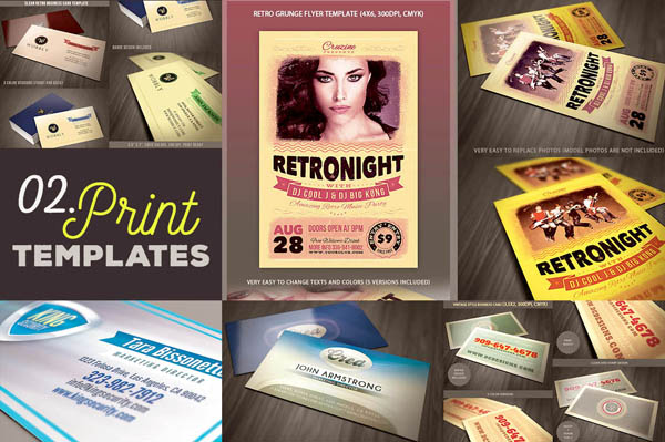 Free 4 business card templates & 1 flyer template