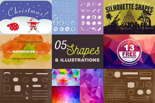 Free cool handdrawn shapes, illustrations & backgrounds