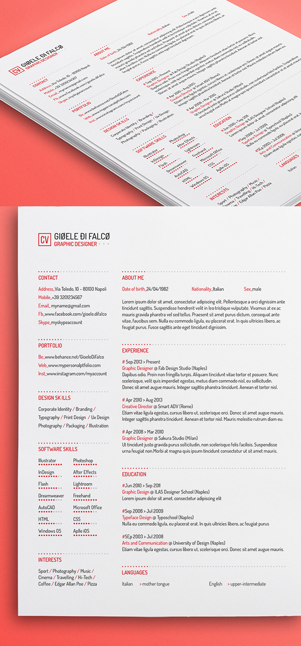 Free Clean Resume Template (3 Colors)